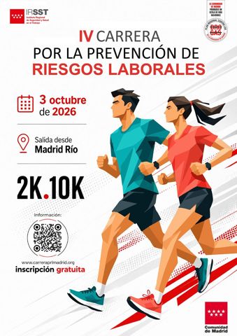 Cartel de IV Carrera por la Prevención de Riesgos Laborales de la Comunidad de Madrid