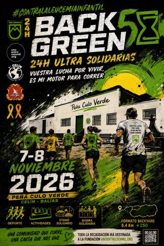 Cartel de 24 HORAS BACKGREEN #CONTRALALEUCEMIAINFANTIL 2026