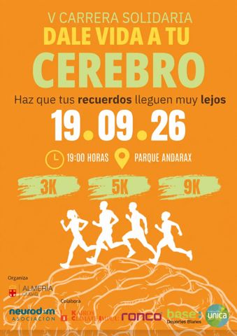 Cartel de V CARRERA SOLIDARIA "DALE VIDA A TU CEREBRO"