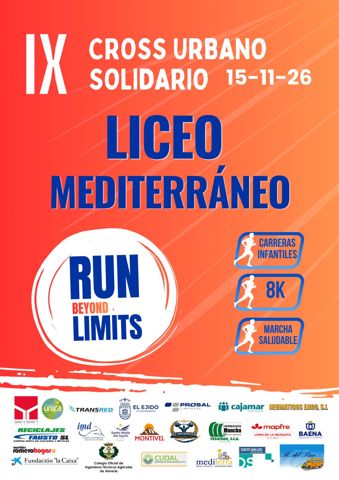 Cartel de IX Cross Solidario LICEO MEDITERRANEO