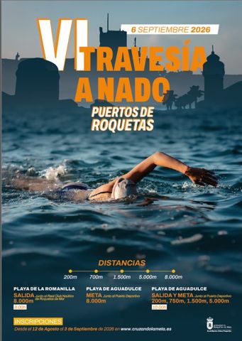 Cartel de VI TRAVESÍA A NADO “PUERTOS DE ROQUETAS”